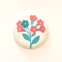 ソビエト　缶バッジ - rote Blüten - 1970s