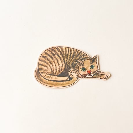 ダイカット　厚紙 　伏せてる猫　小