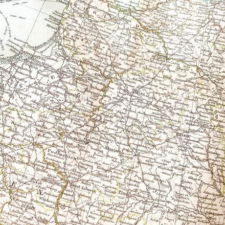 ドイツ　古地図　ヴィンテージ見開き図版　WESTRUSSLAND