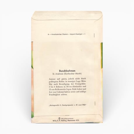 シードパケット　種袋　ドイツ　Buschbohnen St. Andreas
