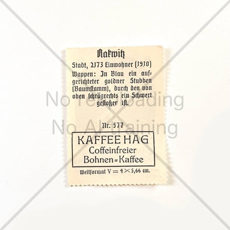 コーヒー・ハーグ広告切手　Rakwitz
