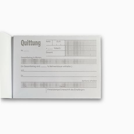 ドイツ　領収書　横型　白/緑　現行品