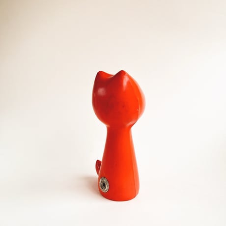 チェコ　ニクロヴァー　ソフビ人形　犬　オレンジ色　1970年代　高さ13cm
