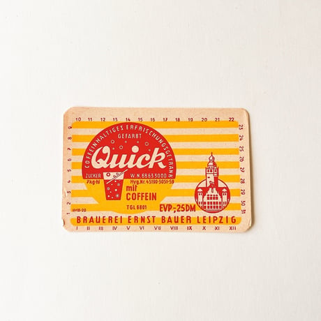 東ドイツ　Quick　ドリンクのラベル　ラベル　ジュース