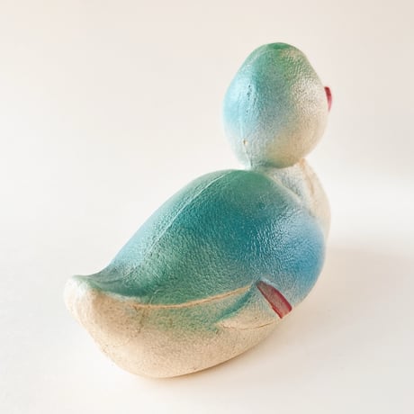 ソビエト　年代不明　赤い口の水鳥　ソフビ　人形　全長16cm