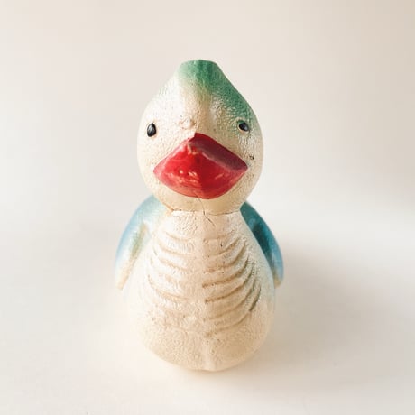 ソビエト　年代不明　赤い口の水鳥　ソフビ　人形　全長16cm