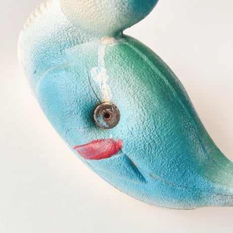 ソビエト　年代不明　赤い口の水鳥　ソフビ　人形　全長16cm