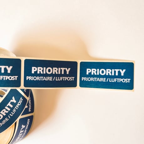 ドイツ　青いシール　PRIORITY　現行品　５枚１セット
