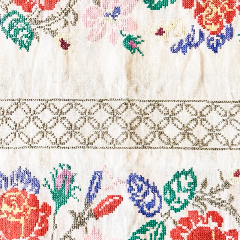 ウクライナ 刺繍 テーブルランナー バラ | こぐま舎