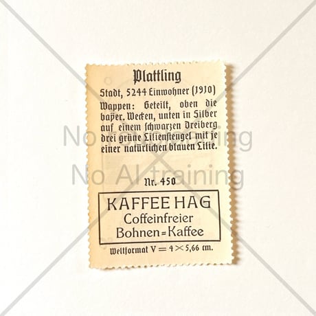コーヒー・ハーグ広告切手　Plattling