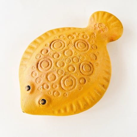 ソビエト　年代不明　黄色のひらめ　ソフビ　人形　長さ15cm