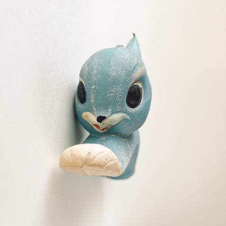 ソビエト　年代不明　水色のりす　フィギュア　全長22cm