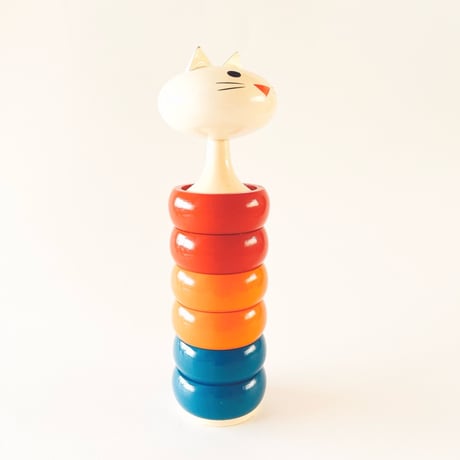 東ドイツ　木製　  猫のナフキンリングセット