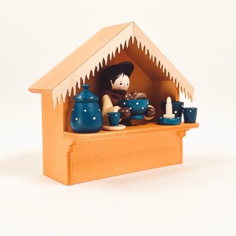 ドイツ　ザイフェン　人形　青い陶器の小屋　Blaue Keramik　木製