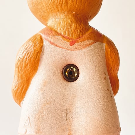 ソビエト　年代不明　スカートを履いたくま　ソフビ　人形　高さ15cm