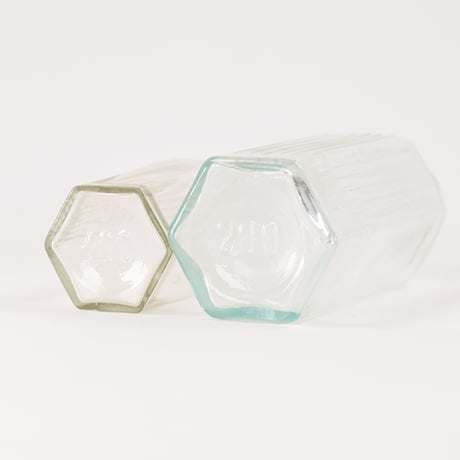 ドイツ　六角形　透明　ガラス瓶1-100ml　1930年代