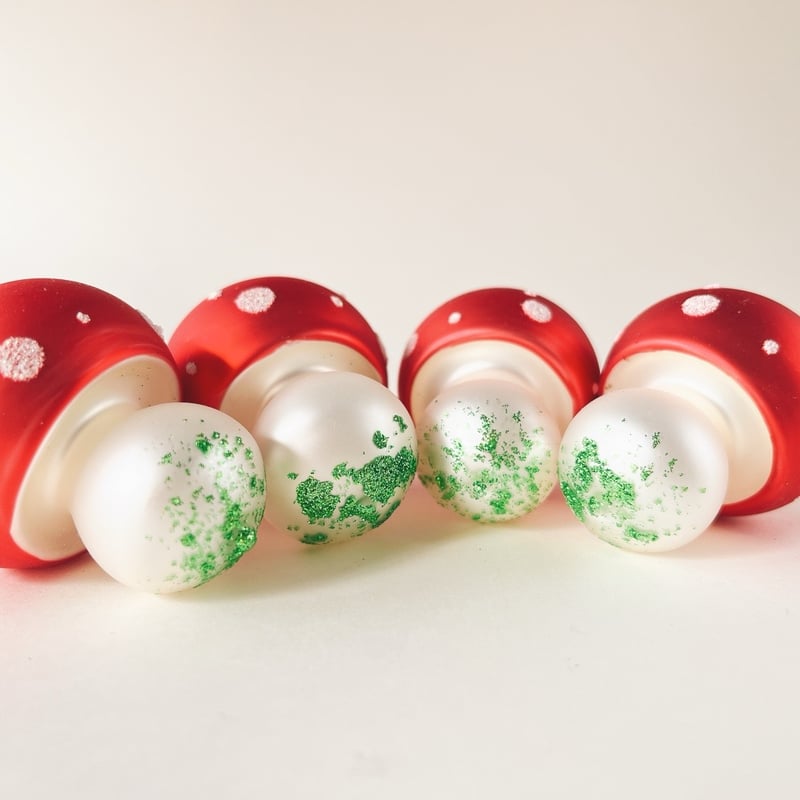 チェコ クリスマスオーナメント きのこ ガラス （大） | こぐま舎