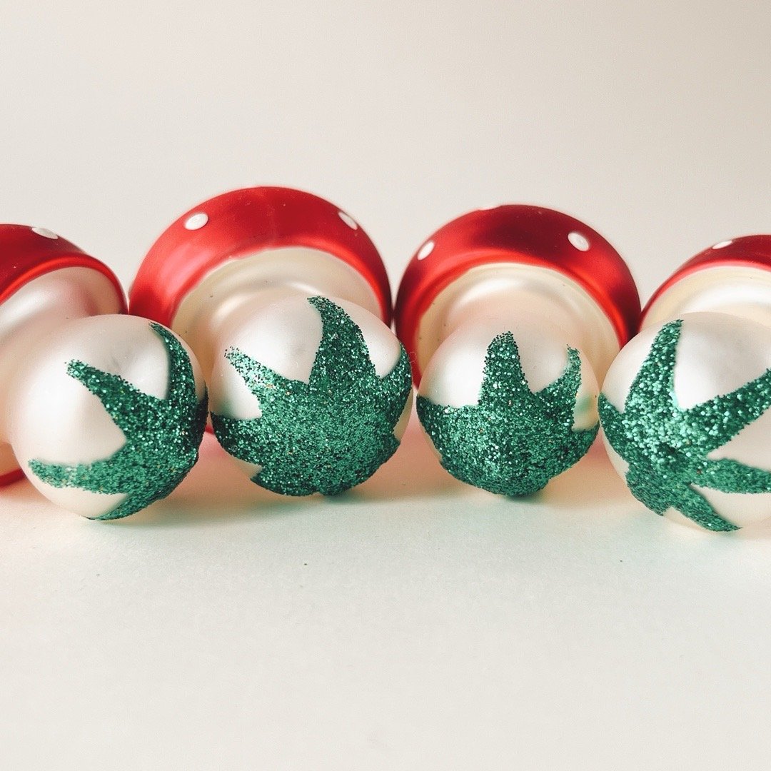 チェコ クリスマスオーナメント きのこ ガラス （小） | こぐま舎