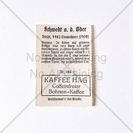 コーヒー・ハーグ広告切手　Schwedt