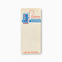 ドイツ　メモ帳　Zlelzener ZUCKER　年代不明