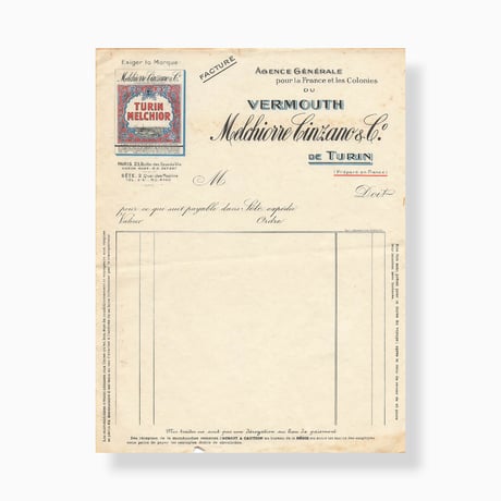 フランス　ヴィンテージペーパー (VERMOUTH Melchiorre Cinzano)