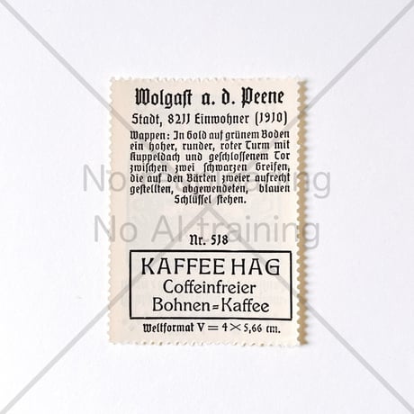 コーヒー・ハーグ広告切手　Wolgast