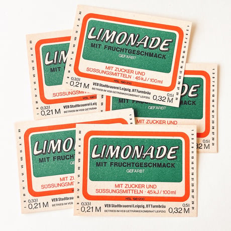 東ドイツ　Limonade　ドリンクのラベル　ラベル　ジュース