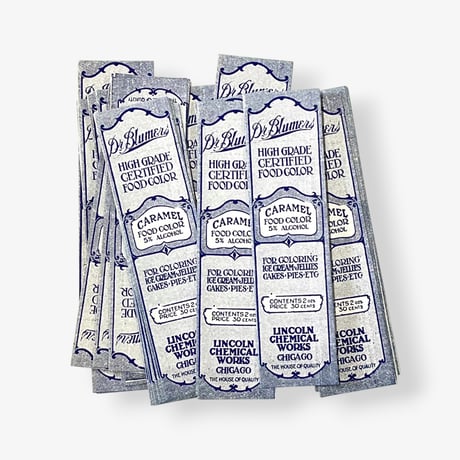 アメリカ　食品用色素ラベル　Dr. Blumers Caramel (1930s)