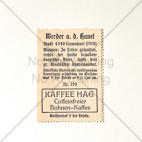 コーヒー・ハーグ広告切手　Werder a. d. Havel