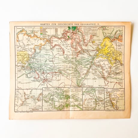 ドイツ　古地図　ヴィンテージ見開き図版　KARTEN ZUR GESCHICHTE