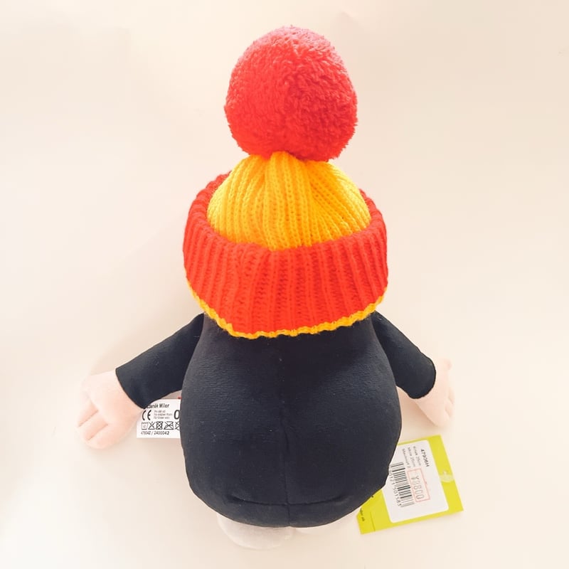 チェコ 現行品 モグラのクルテク ぬいぐるみ 毛糸の帽子 高さ25cm