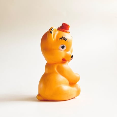 ソビエト　年代不明　ぺろりんくま　くま　ソフビ　人形　高さ11cm