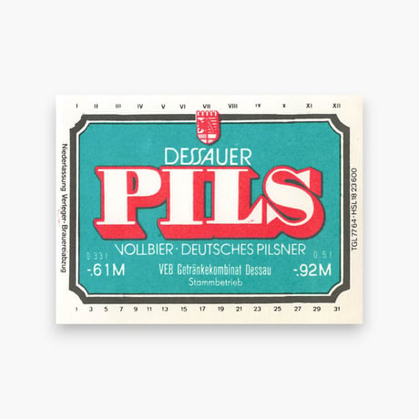 東ドイツ　PILS　ドリンクのラベル　ビール