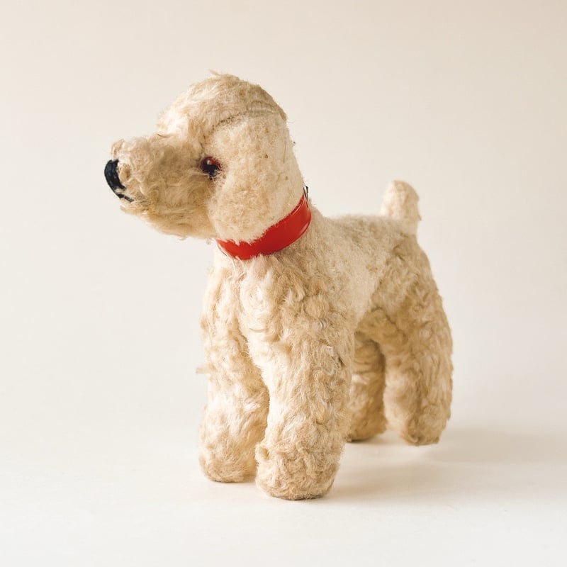 西ドイツ 年代不明 小さな白い犬 ぬいぐるみ 全長13cm | こぐま舎