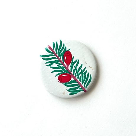 ソビエト　缶バッジ - Ornament, Blüten, blauer Hintergrund - 1970s