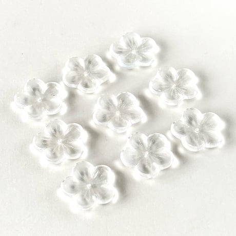チェコ　ガラスビーズ　花　20mm　クリア　無色透明