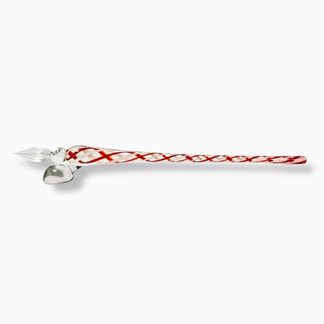チェコ　現行品　ガラスペンセット　赤・白