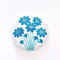 ソビエト　缶バッジ - Pflanze, blaue Blüten - 1970s