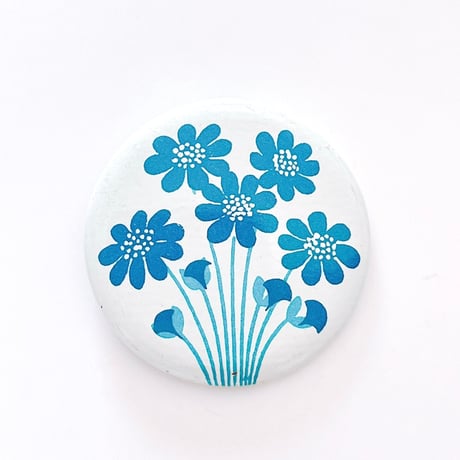ソビエト　缶バッジ - Pflanze, blaue Blüten - 1970s