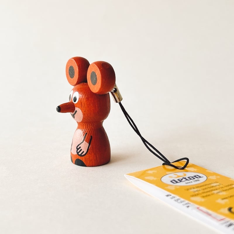 チェコ 木製ストラップ クルテクのネズミ DETOA(デトア) | こぐま舎