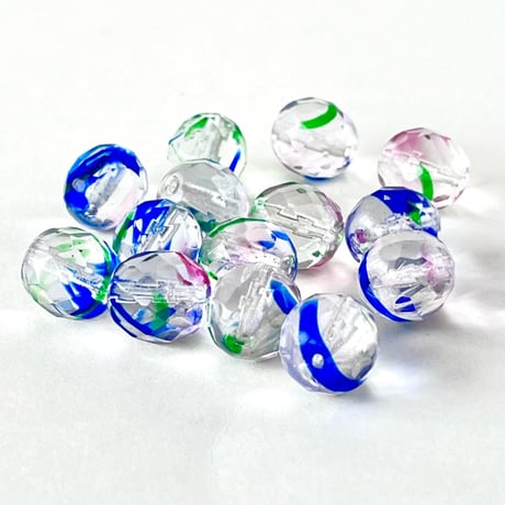 チェコ　ガラスビーズ　ラウンドカット　13mm　ミックス