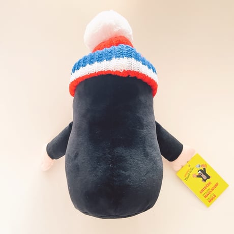 チェコ　現行品　モグラのクルテク　ぬいぐるみ　毛糸の帽子　高さ25cm