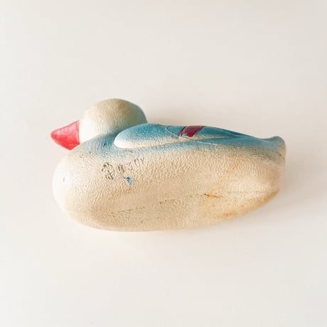 ソビエト　年代不明　赤い口の水鳥　ソフビ　人形　全長16cm