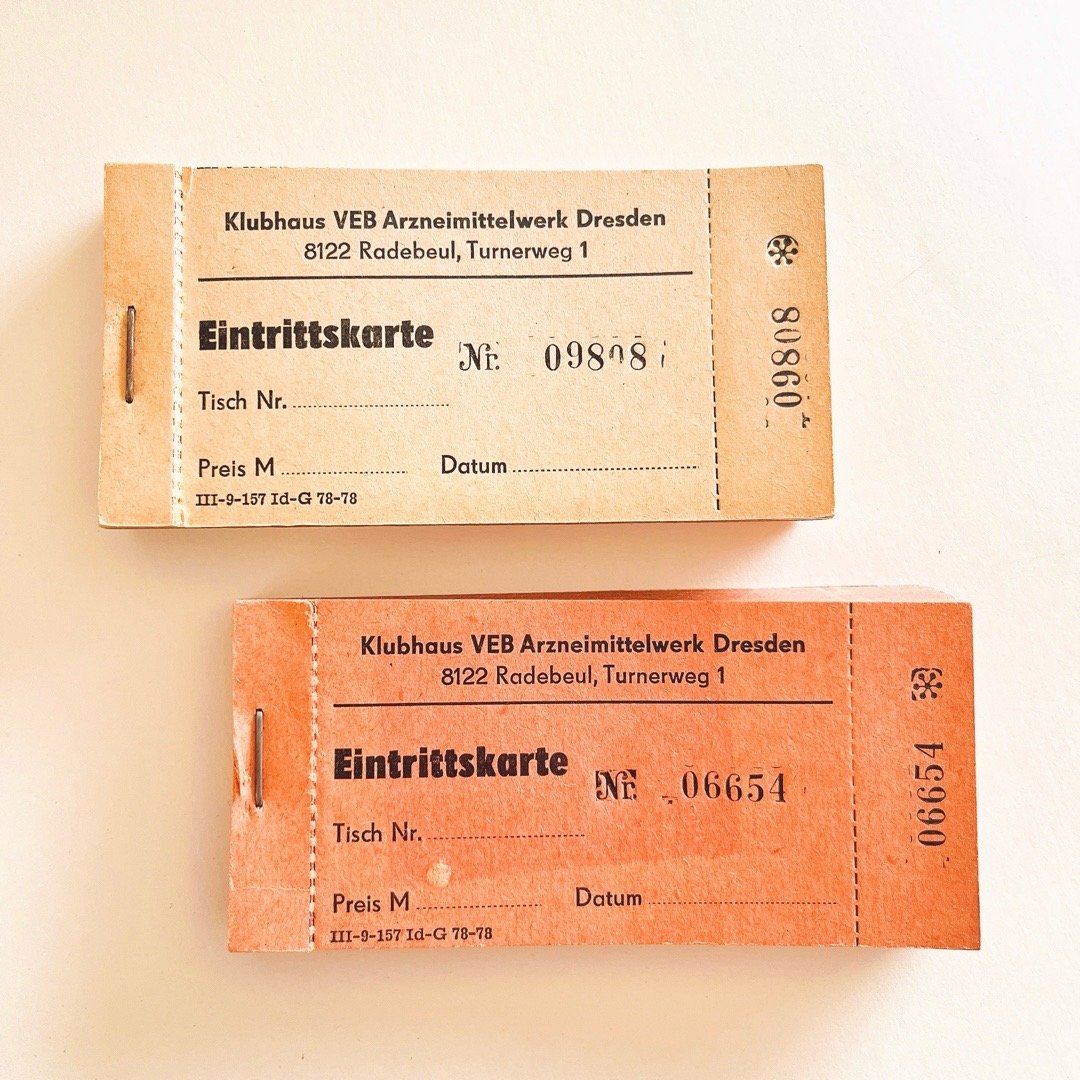 東ドイツ Eintrittskarte チケット 1枚売り ピンク ベージュ | こぐま舎