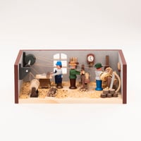 ドイツ ザイフェン 人形 青いティーセット 木製 | こぐま舎