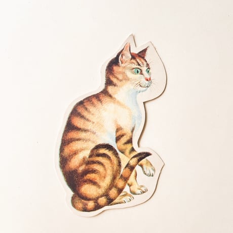ダイカット　厚紙 　青い目の猫