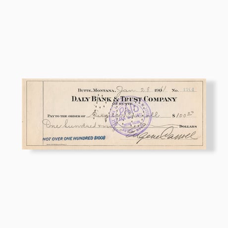 アメリカ　ヴィンテージペーパー　Daly Bank & Trust Company小切手