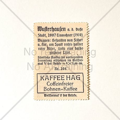 コーヒー・ハーグ広告切手　Wusterhausen a.d.D.
