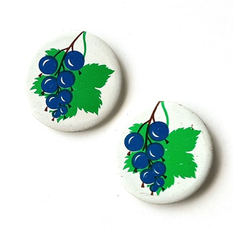 ソビエト　缶バッジ - Johannesbeeren, blau - 1970s