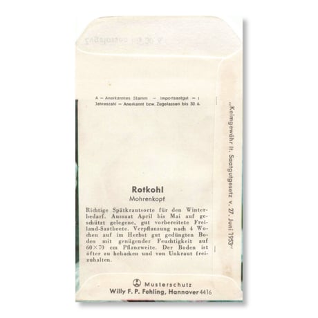 シードパケット　種袋　西ドイツ　Rotkohl Mohrenkopf glatt